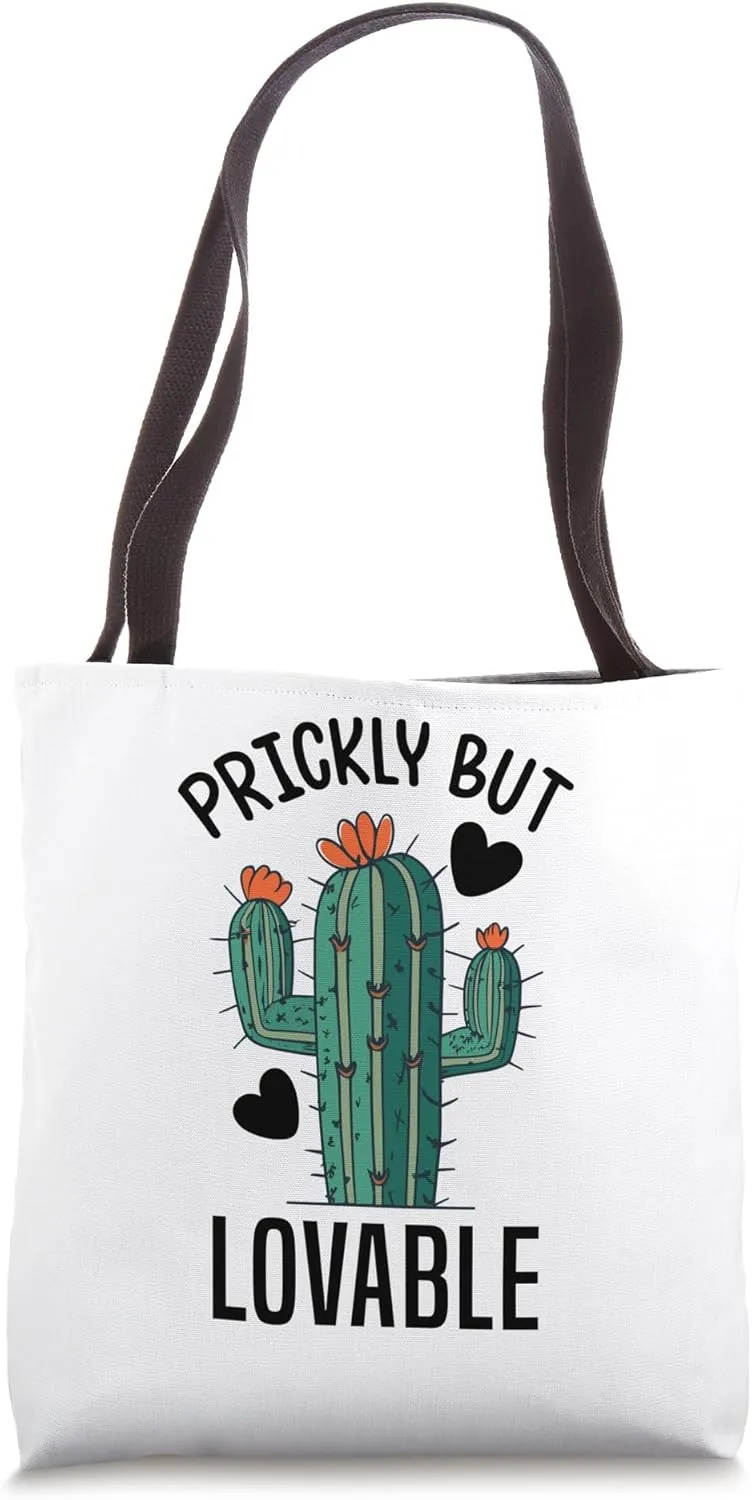 funny prickly but lovable cactus plant lovers cacti design Tote Bag