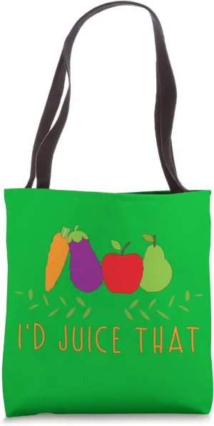 Funny Vegan Raw Juice Humorous Plant Based Diet Vegetarian Tote Bag