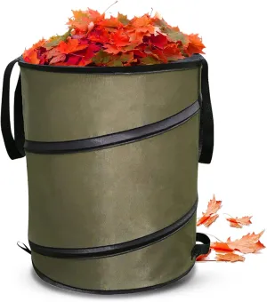 Garden Waste Bags, Heavy Duty Garden Refuse Bags with Handles, Reusable Green Garden Bin Bags, Pop Up Garden Rubbish Bags, Garden Sacks Ideal for Plant Waste Grass and Leaves,37.8l/10gal