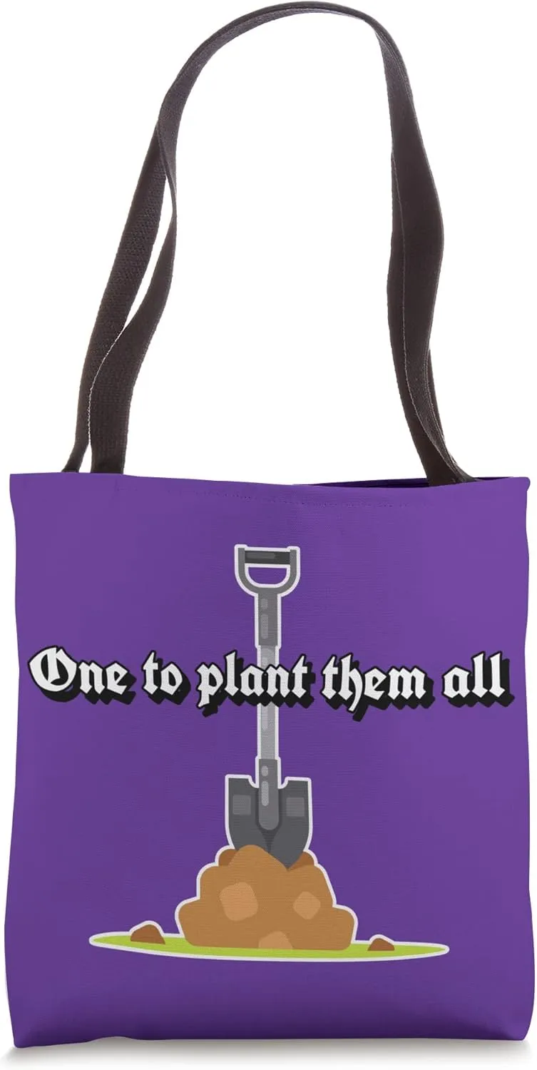Gardener planting in garden dig shovel Tote Bag