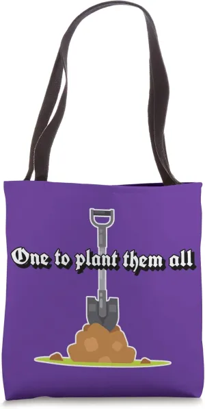 Gardener planting in garden dig shovel Tote Bag