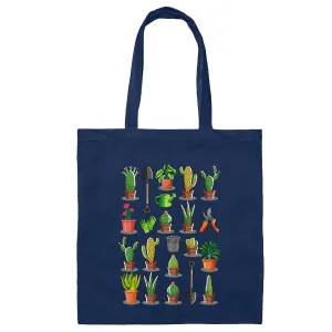 Gardening Equipment Cool Floral Aesthetic Womens Plant Lover House Plant Gift Breath of The Wild Wildflower Navy Black Multicolor Canvas Tote Bag