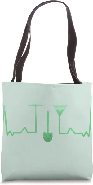 Gardening Heartbeat Funny Rake Lawn Care Gardener Tote Bag