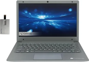 Gateway 11.6-inch Ultra Slim Notebook, Intel Celeron N4020 Processor, 4GB RAM, 64GB eMMC, Intel Graphics, 1.0MP Webcam, 1-Year Microsoft 365, Win10S, Gray, 32GB USB Card (Renewed)