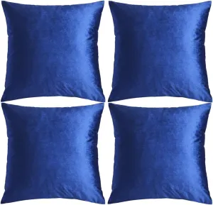 GIGIZAZA Decorative Throw Pillow Covers 16 x 16, Navy Blue Soft Pillow Covers Velvet,Set of 4 Decor Square Cushion Covers