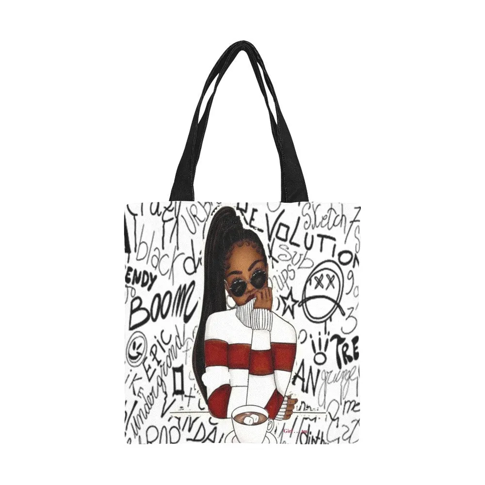 Girl Hot Coco Canvas Tote Bag