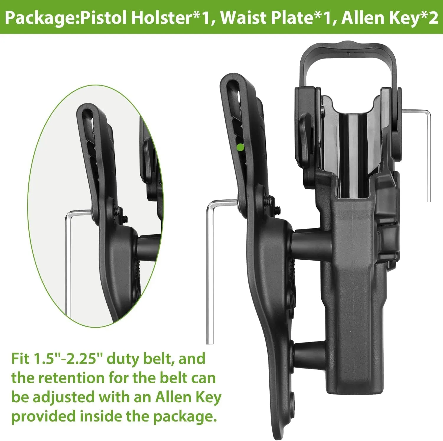 Glock 17/19/31/32 (Gen 1-5), G22/23 (Gen 1-4), G19X 44 45 Level II/III Retention Holster - Law Enforcement Duty Option