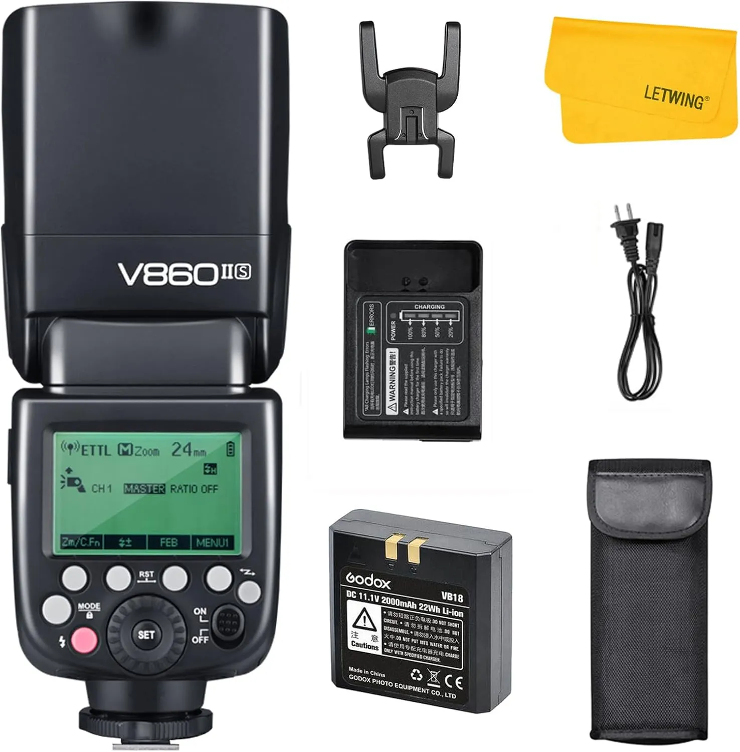 Godox V860II-S V860IIS Camera Flash Speedlite for Sony, 2.4G TTL Sony Flash Speedlight GN60 1/8000s HSS, Rechargable Li-ion Battery, 650 Full Power Flashes, Compatible for Sony DSLR Cameras