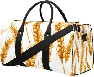 Golden Wheat Plant Travel Duffel bag for Men Women Weekender Overnight Bag Gym Bag Carry On Luggage Bags for Yoga Workout Sports