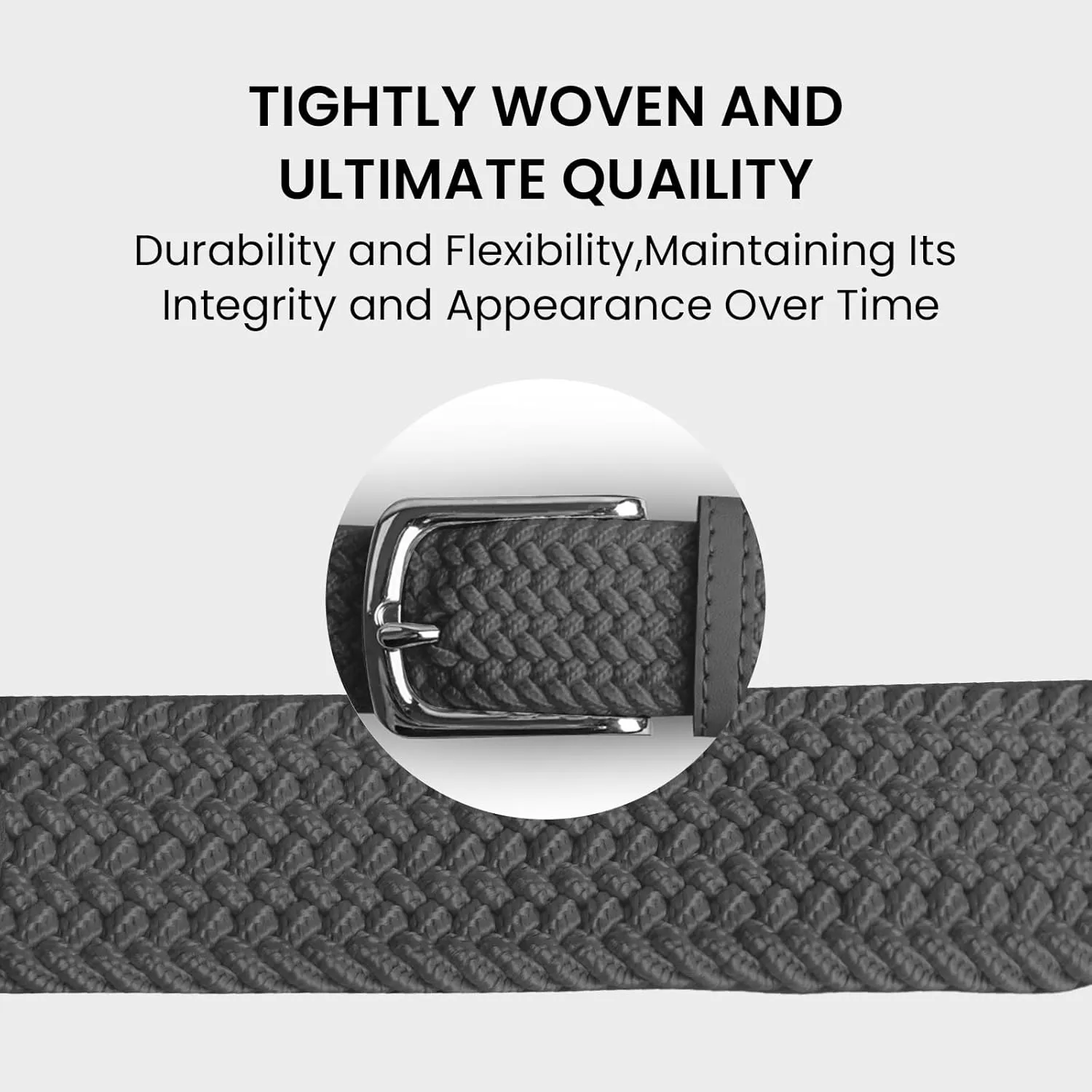Golf Belts for Men Women 2/3 Pack Braided Elastic Fabric Stretch Canvas Woven Belt for Sports Hiking