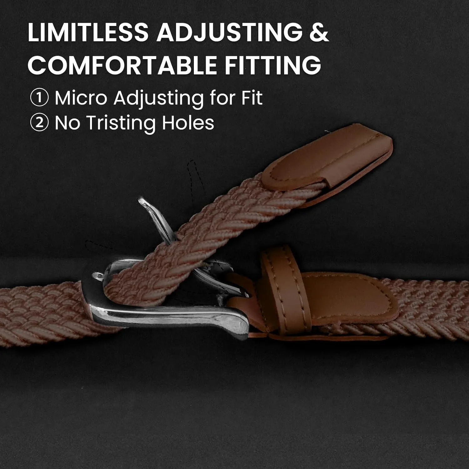 Golf Belts for Men Women 2/3 Pack Braided Elastic Fabric Stretch Canvas Woven Belt for Sports Hiking