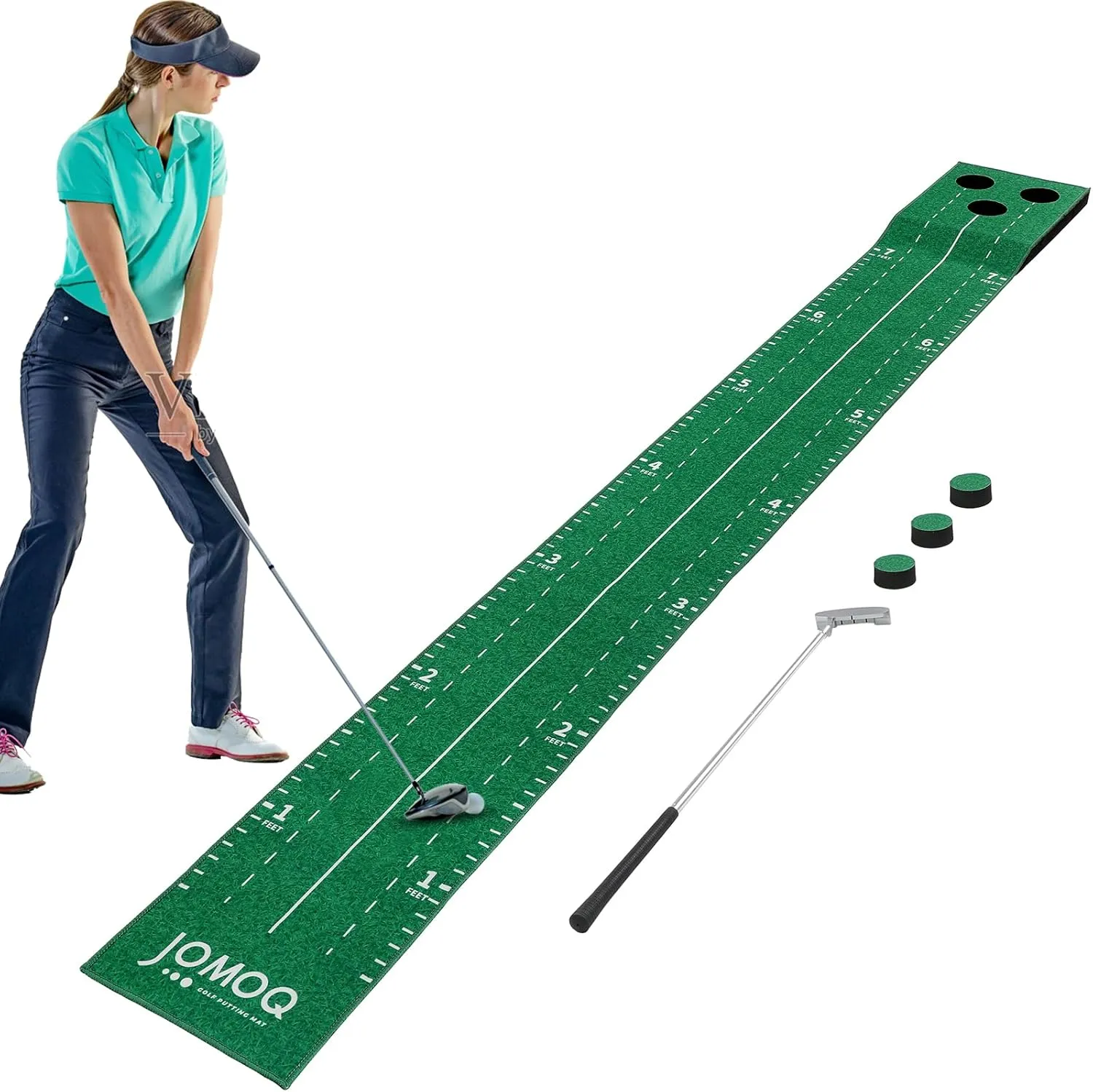 Golf Putting Green Indoor with 1 Putter Golf Pong Game Set Outdoor Mini Golf Set for Man Woman Golf Turf Putting Mat Practice Training Equipment Christmas New Year Gifts