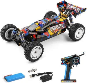 GoolRC WLtoys 124007 RC Car, 1:12 Scale Remote Control Car, 4WD 75km/h High Speed Racing Truck, 2.4GHz All Terrain Off Road RC Truck RTR with Brushless Motor and Metal Chassis for Adults