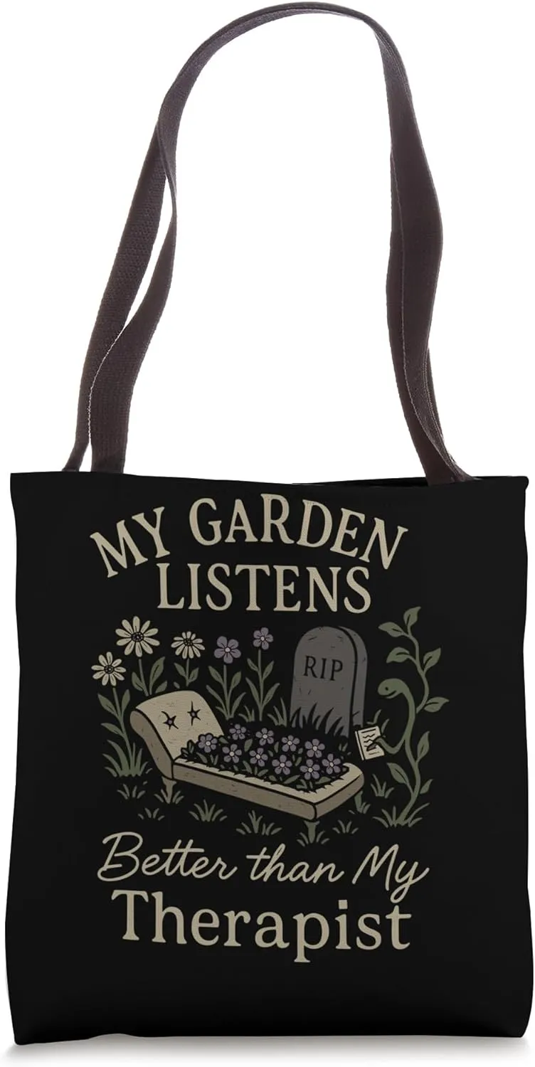 Goth Gardener Witchy Garden Skull Plant Moody Dark Aesthetic Tote Bag