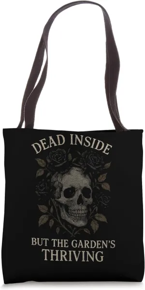 Goth Gardener Witchy Garden Skull Plant Moody Dark Aesthetic Tote Bag