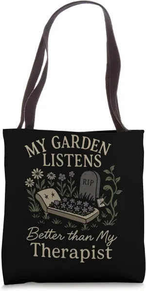 Goth Gardener Witchy Garden Skull Plant Moody Dark Aesthetic Tote Bag