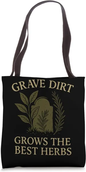 Goth Gardener Witchy Garden Skull Plant Moody Dark Aesthetic Tote Bag