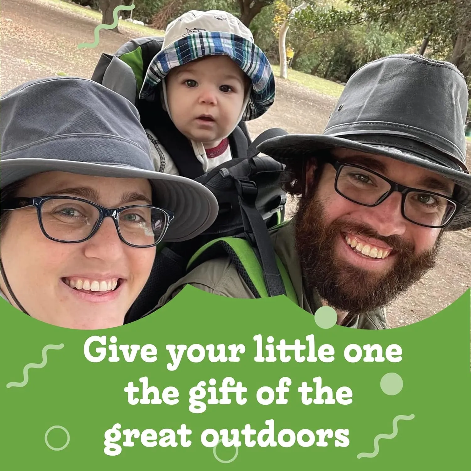 Green Hiking Baby Carrier Backpack System with Diaper Change Pad, Insulated Pocket   Hood to Protect Your Child
