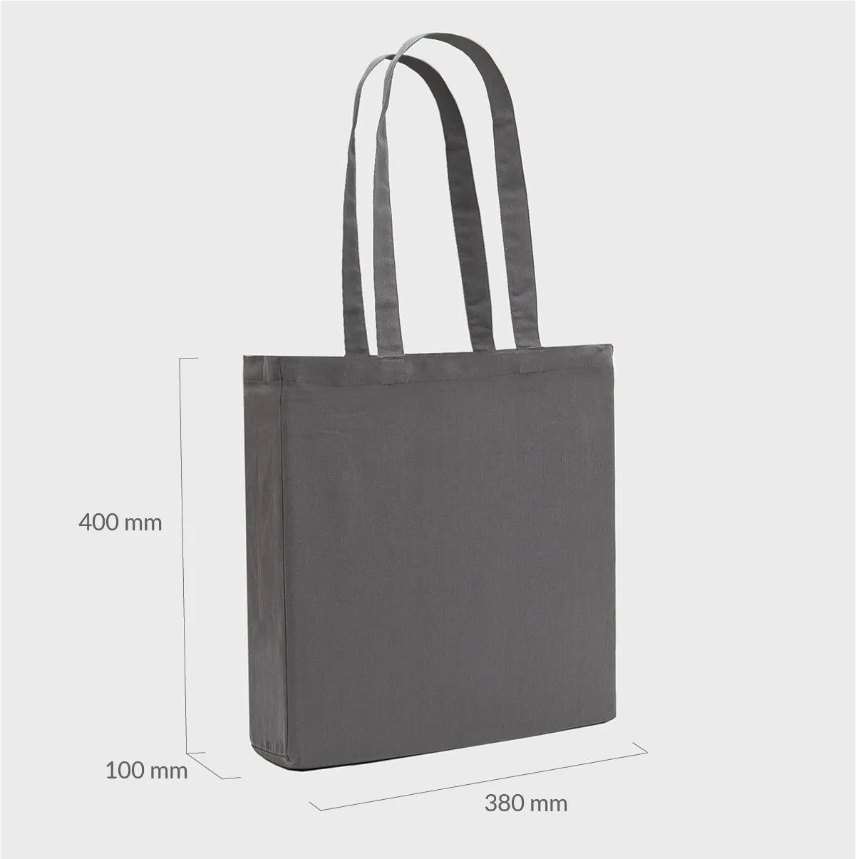 Grey 8oz recycled canvas bag with gusset