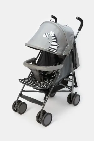 Grey Zebra Baby Stroller