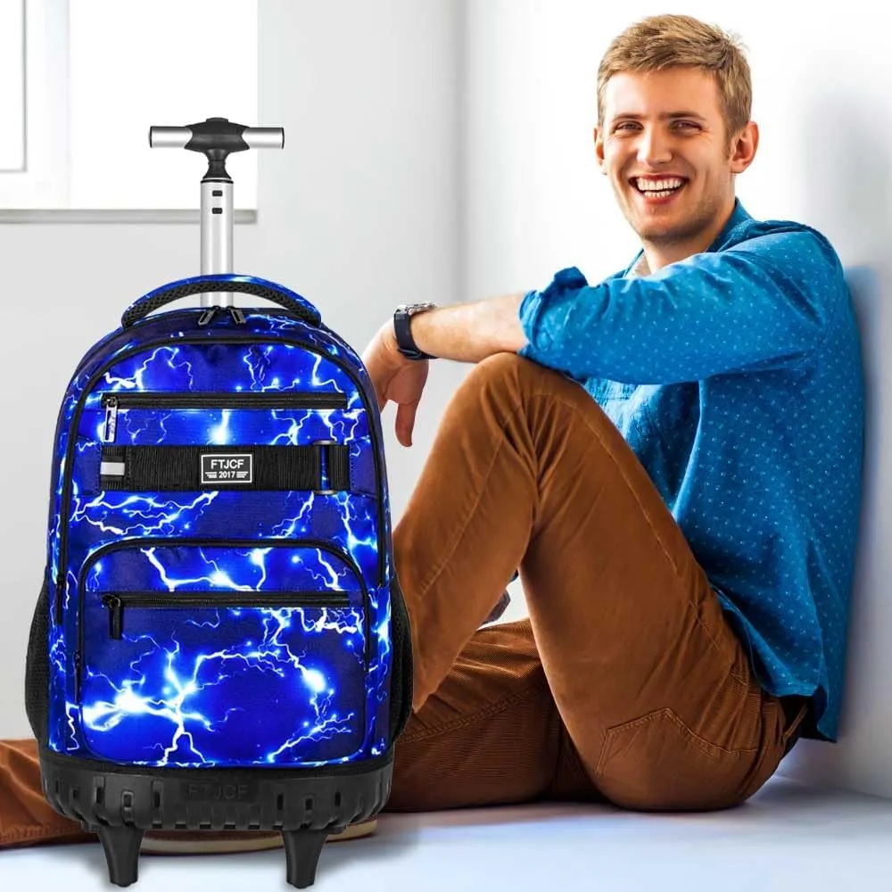 gxtvo Rolling Backpack for Womens and Mens, Adults Wheeled Bookbag with Lunch Box for Girls and Boys.