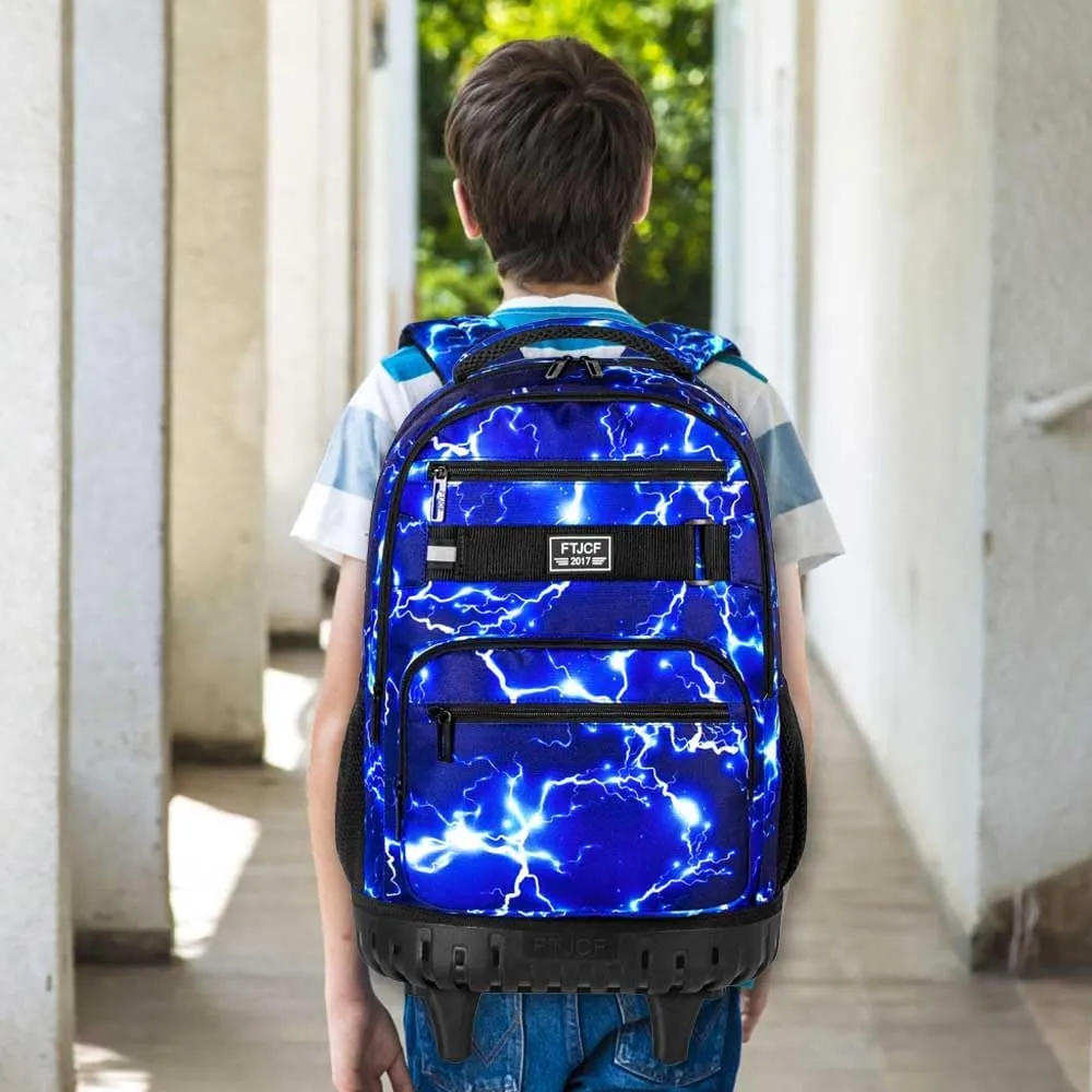 gxtvo Rolling Backpack for Womens and Mens, Adults Wheeled Bookbag with Lunch Box for Girls and Boys.