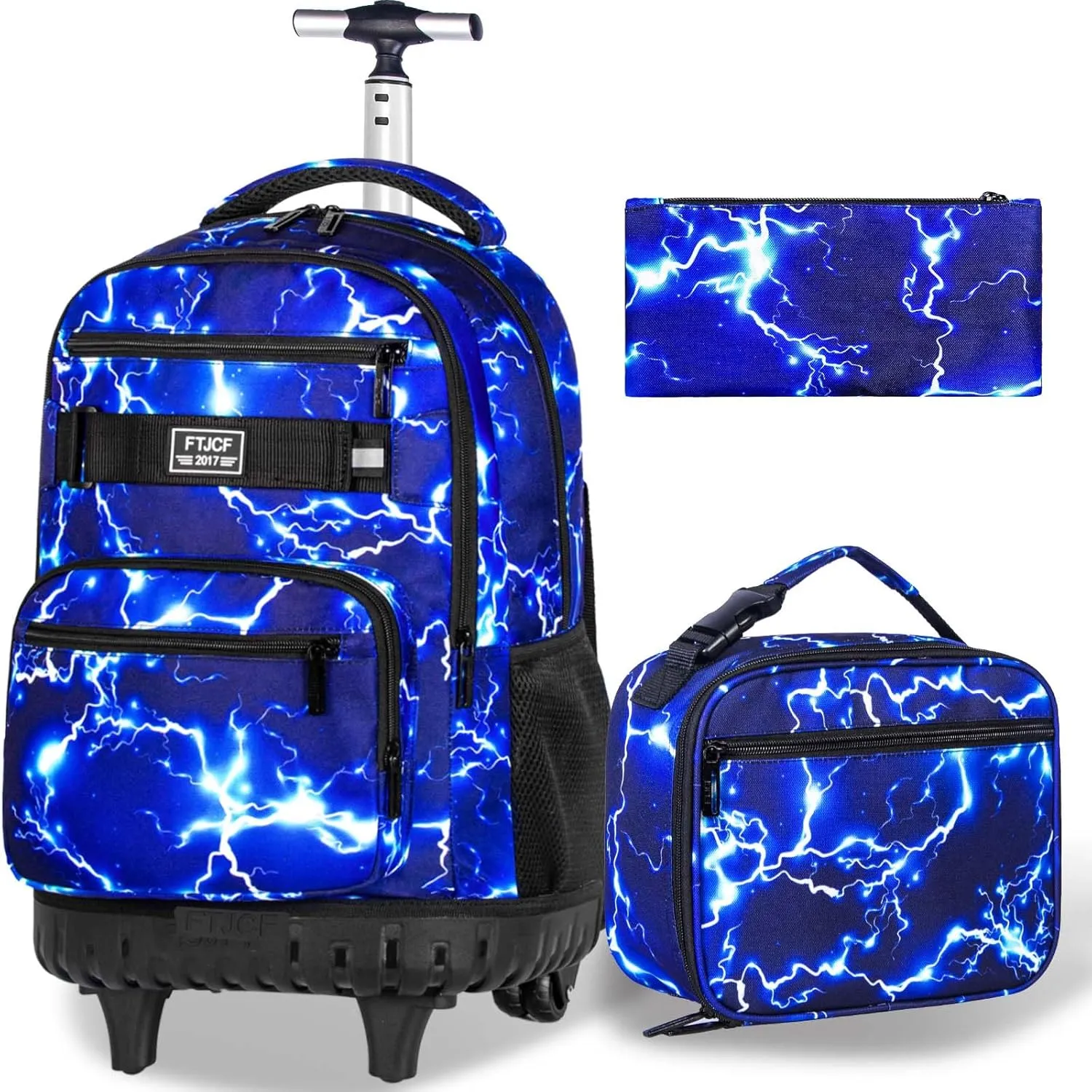 gxtvo Rolling Backpack for Womens and Mens, Adults Wheeled Bookbag with Lunch Box for Girls and Boys.