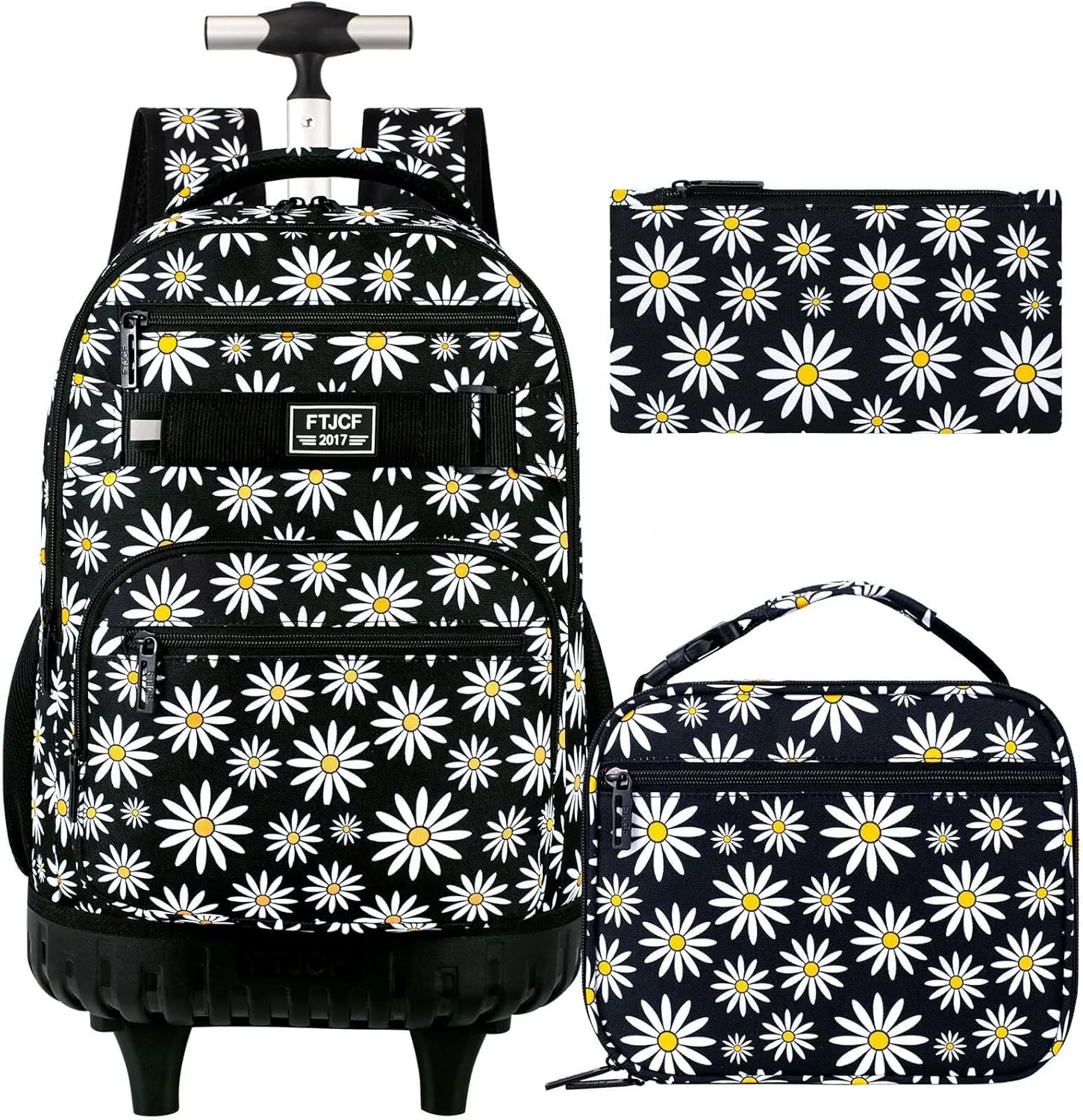 gxtvo Rolling Backpack for Womens and Mens, Adults Wheeled Bookbag with Lunch Box for Girls and Boys.
