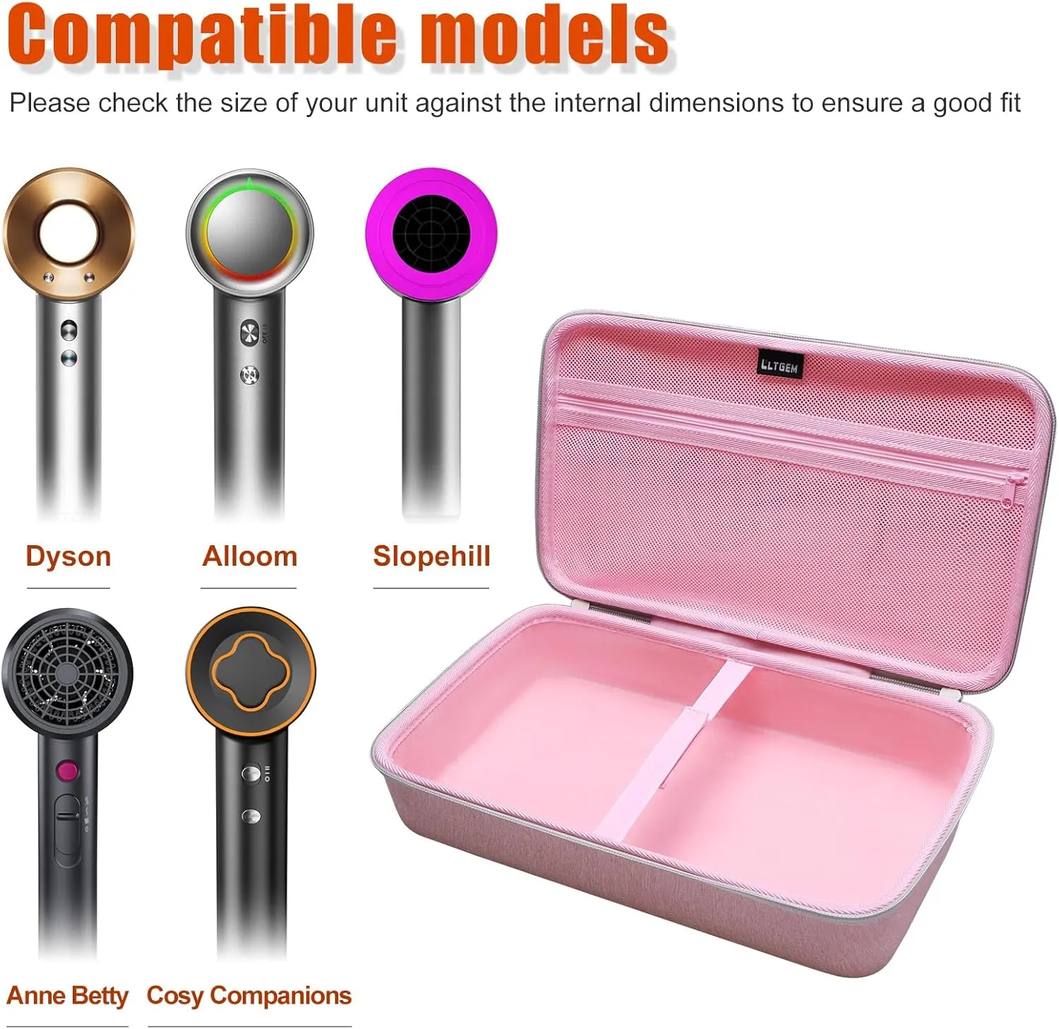 Hair Dryer Case Compatible with Dyson Supersonic Hair Dryer, Laifen SE/SE Lite, Slopehill 1902, Cosy Companions ZCY883, ANNE BETTY Blow Dryer Cases, Blow Dryer Storage Cases, Blue(Case Only)