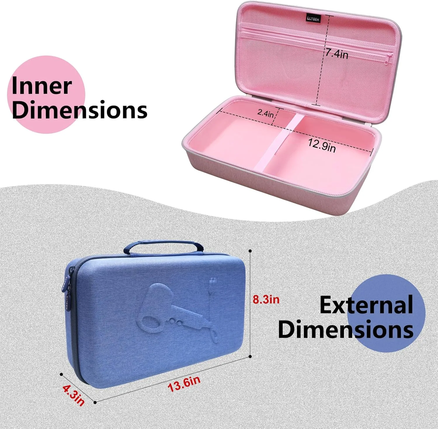 Hair Dryer Case Compatible with Dyson Supersonic Hair Dryer, Laifen SE/SE Lite, Slopehill 1902, Cosy Companions ZCY883, ANNE BETTY Blow Dryer Cases, Blow Dryer Storage Cases, Blue(Case Only)