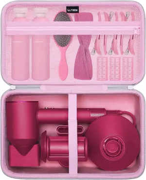 Hair Dryer Case Compatible with Dyson Supersonic Hair Dryer, Laifen SE/SE Lite, Slopehill 1902, Cosy Companions ZCY883, ANNE BETTY Blow Dryer Cases, Blow Dryer Storage Cases, Pink(Case Only)