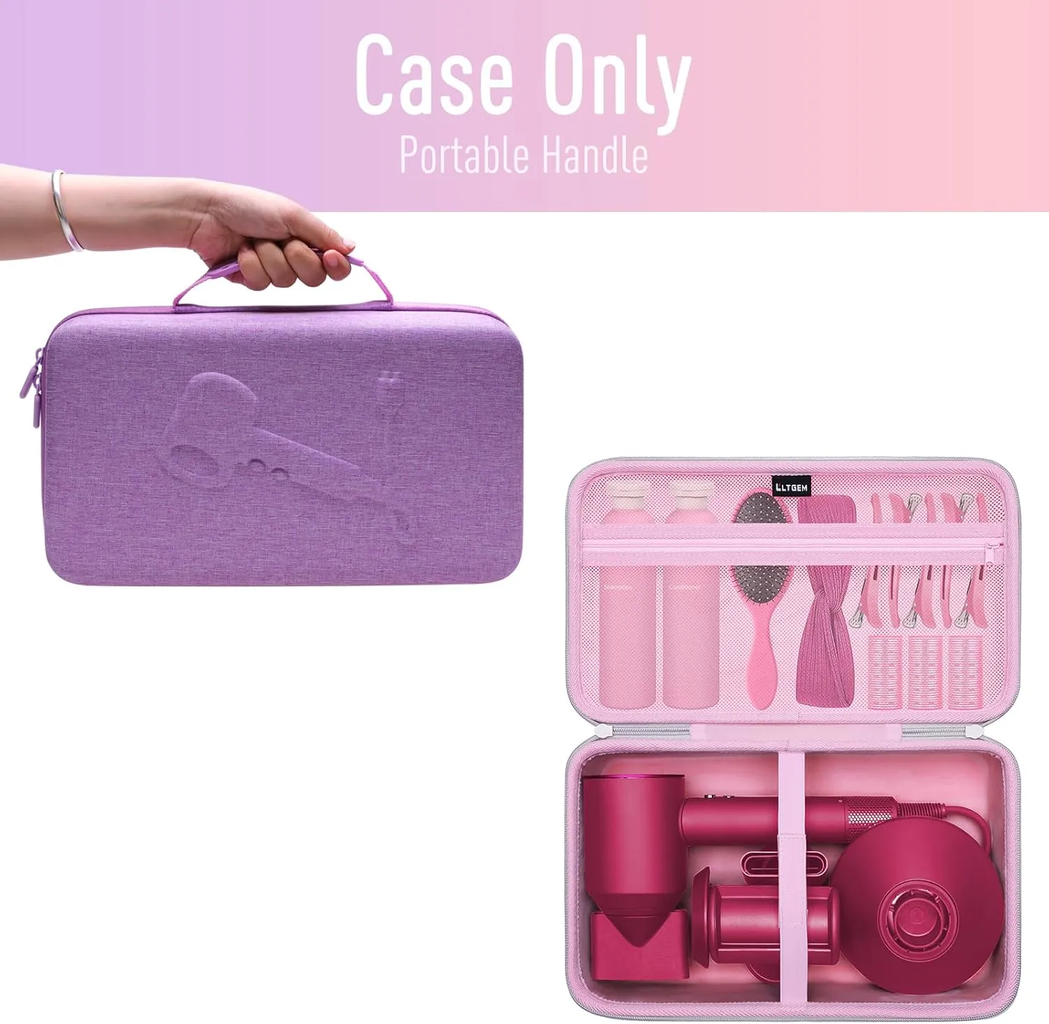 Hair Dryer Case Compatible with Dyson Supersonic Hair Dryer, Laifen SE/SE Lite, Slopehill 1902, Cosy Companions ZCY883, ANNE BETTY Blow Dryer Cases, Blow Dryer Storage Cases, Pink(Case Only)