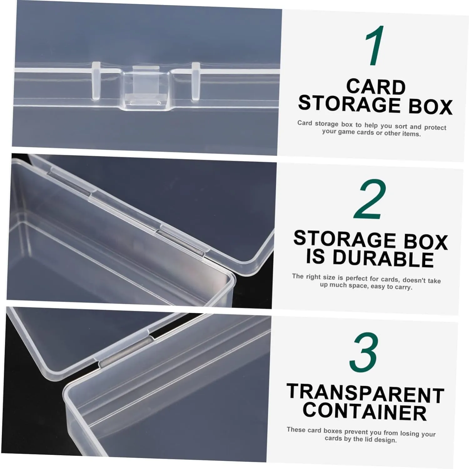 HANABASS 3sets 3pcs Playing Card Storage Boxes Organizer for Poker Cards and Game Accessories Snaps Closed Design for Easy Access and Visibility 3pcs*3