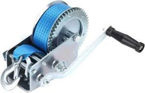 Hand Crank Winch, 1200lb Marine Trailer Hand Winch, Heavy Duty Manual Winch with Belt, 1200lb Load Capacity, Marine ATV Trailer Tool,for Trailer, Boat (Blue 1)