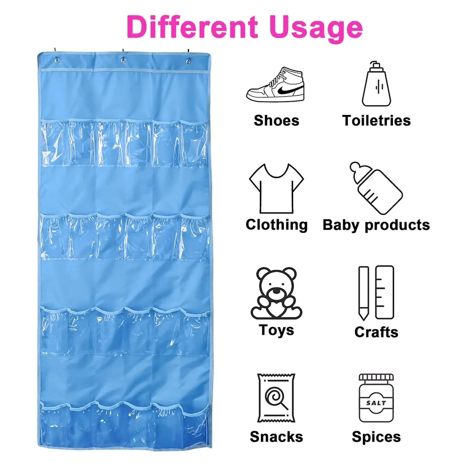 Hanging Over Door Toy Storage Organizer (24 Pockets), Compatible with LOL OMG Dolls Surprise Doll (Toys Not Included), (57.5''x22'')