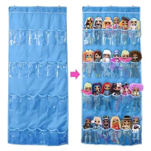 Hanging Over Door Toy Storage Organizer (24 Pockets), Compatible with LOL OMG Dolls Surprise Doll (Toys Not Included), (57.5''x22'')