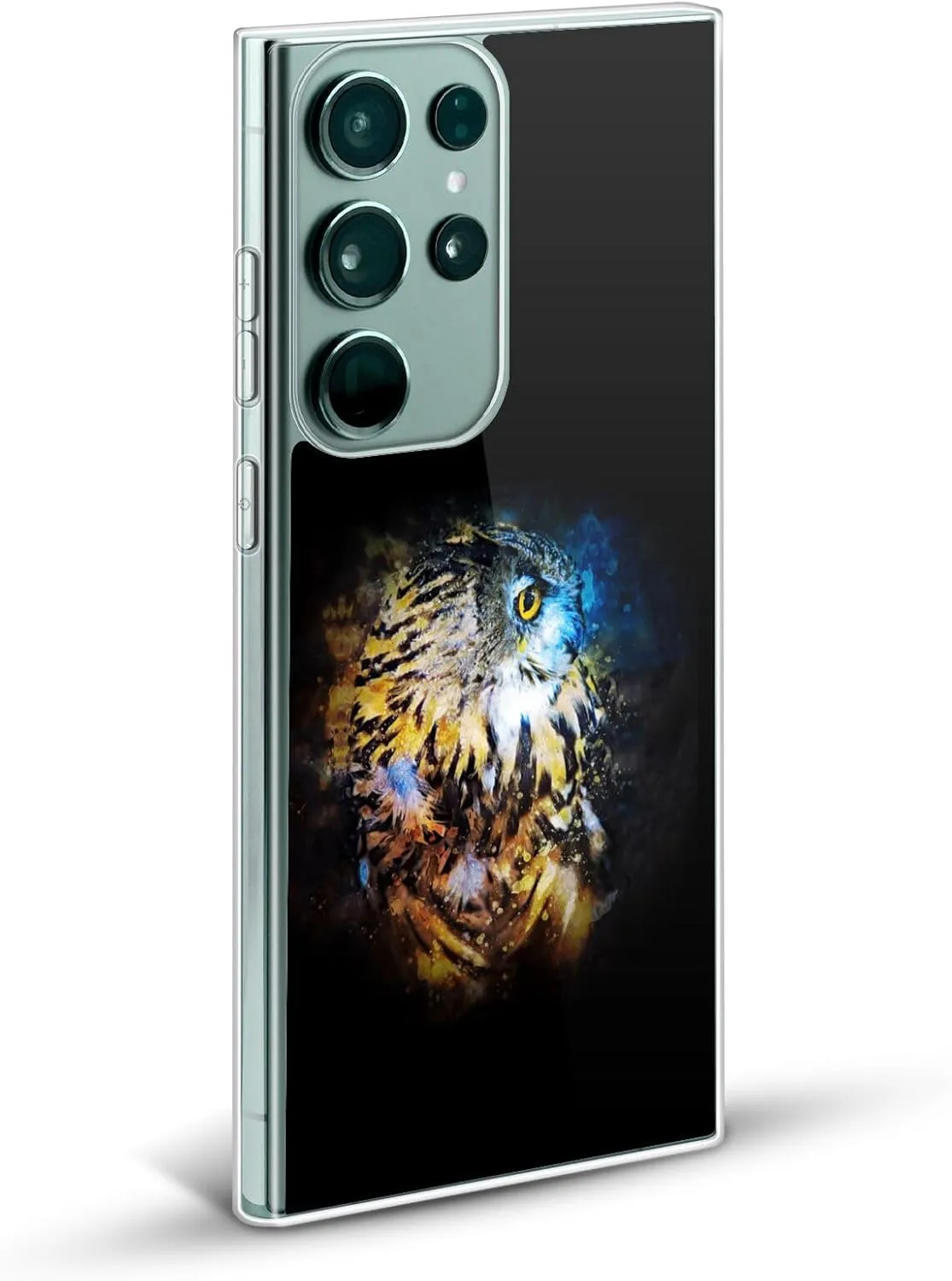 Head Case Designs Officially Licensed Riza Peker Owl Splash Animal Abstract Gel Case [Military Grade Protection] Compatible with Samsung Galaxy S23  5G and Compatible with MagSafe