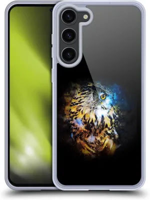 Head Case Designs Officially Licensed Riza Peker Owl Splash Animal Abstract Gel Case [Military Grade Protection] Compatible with Samsung Galaxy S23  5G and Compatible with MagSafe