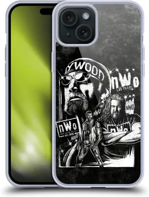 Head Case Designs Officially Licensed WWE Fathead Superstar NWO Gel Case [Military Grade Protection] Compatible with Apple iPhone 15 Plus