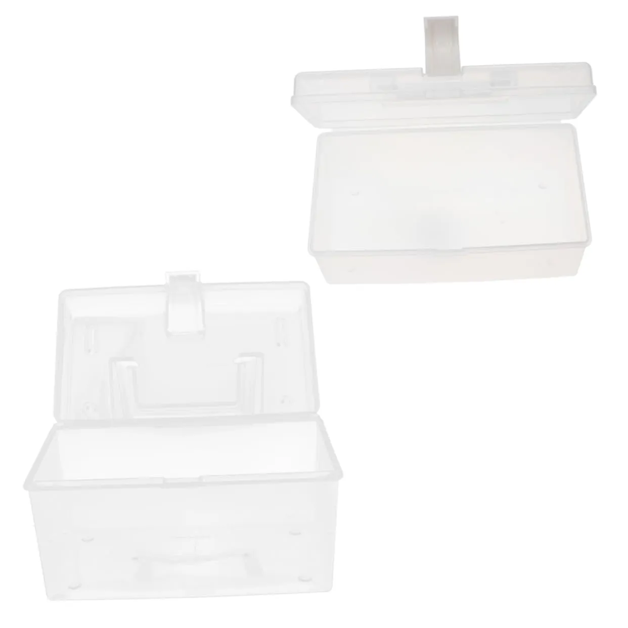 HEALLILY 1set Storage Box Rectangular Holder LED Lids with Facemask Case Clear Travel Facial Mask Multifunctional Mask Dispenser Face Mask Dispenser Transparent Plastic 2pcs