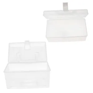 HEALLILY 1set Storage Box Rectangular Holder LED Lids with Facemask Case Clear Travel Facial Mask Multifunctional Mask Dispenser Face Mask Dispenser Transparent Plastic 2pcs