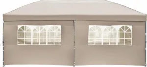 Heavy Duty Khaki Party Tent 10x20, Adjustable Height Enhanced Ventilation Side Windows, Equipped with Roller Storage Bag, UV Proof Certification