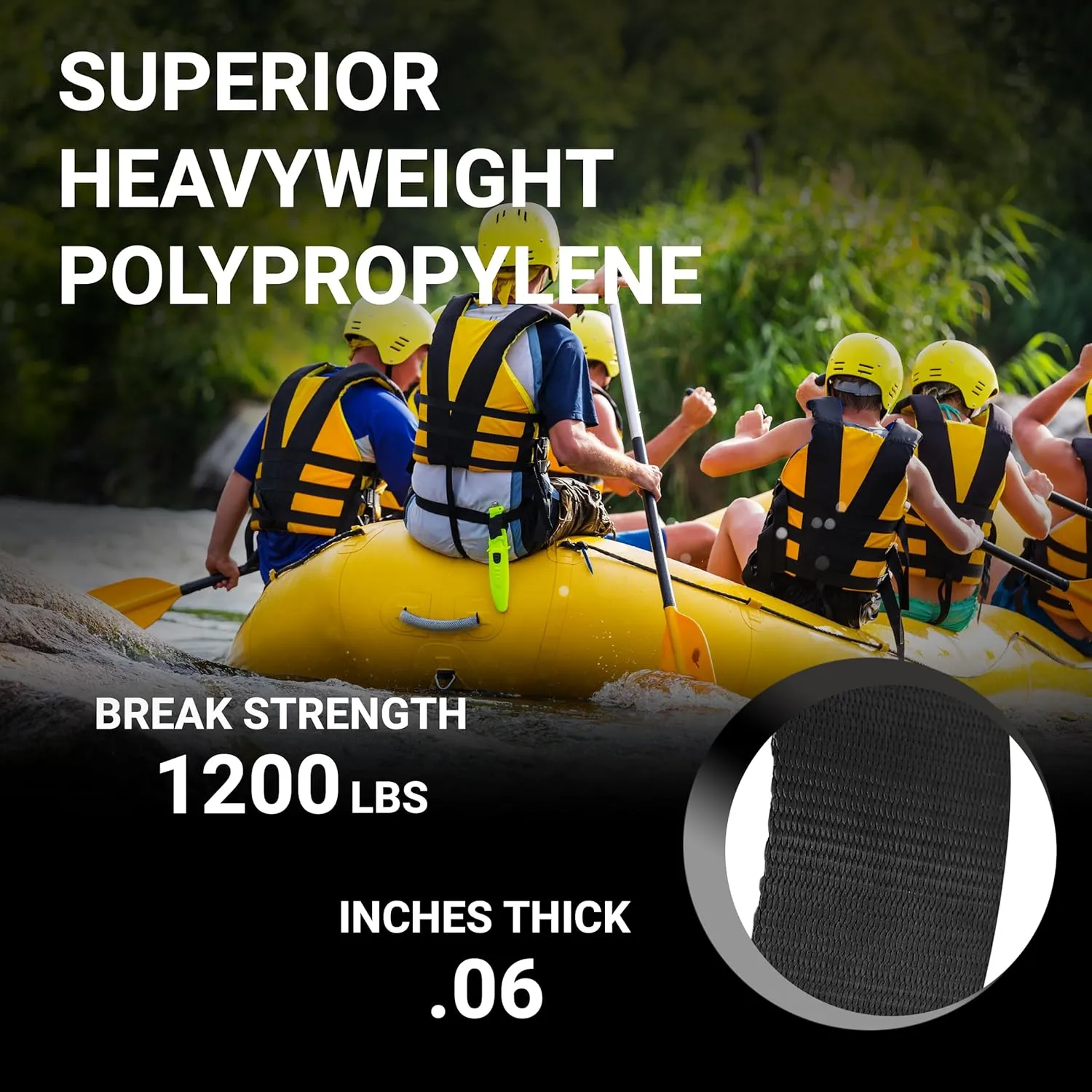 Heavyweight Polypropylene Webbing - Heavy Duty Poly Strapping for Outdoor DIY Gear Repair, 1.5 Inches