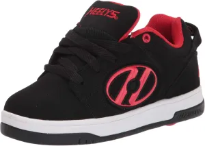 HEELYS Girls Voyager Tennis Shoe, Black/Red, 7 Big Kid