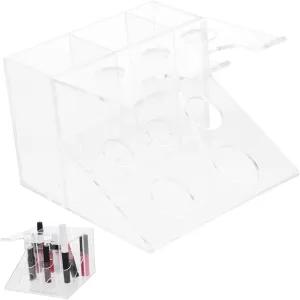 Hemoton Clear Razor Holder and Desk Organizer for Bathroom Essentials Multi-compartment Skincare and Makeup Brush Storage Stylish Space-saving Design for Modern Vanities and Countertops