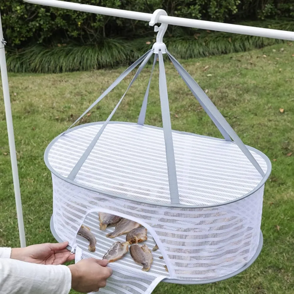 Herb Drying Rack 1 Layer Hanging Mesh Net for Plants Hanging Drying Fish Net Foldable Hanging Mesh Dryer for Buds, Fruits, Hydroponics Flowers, Vegetables, Fish or Clothes, Doll