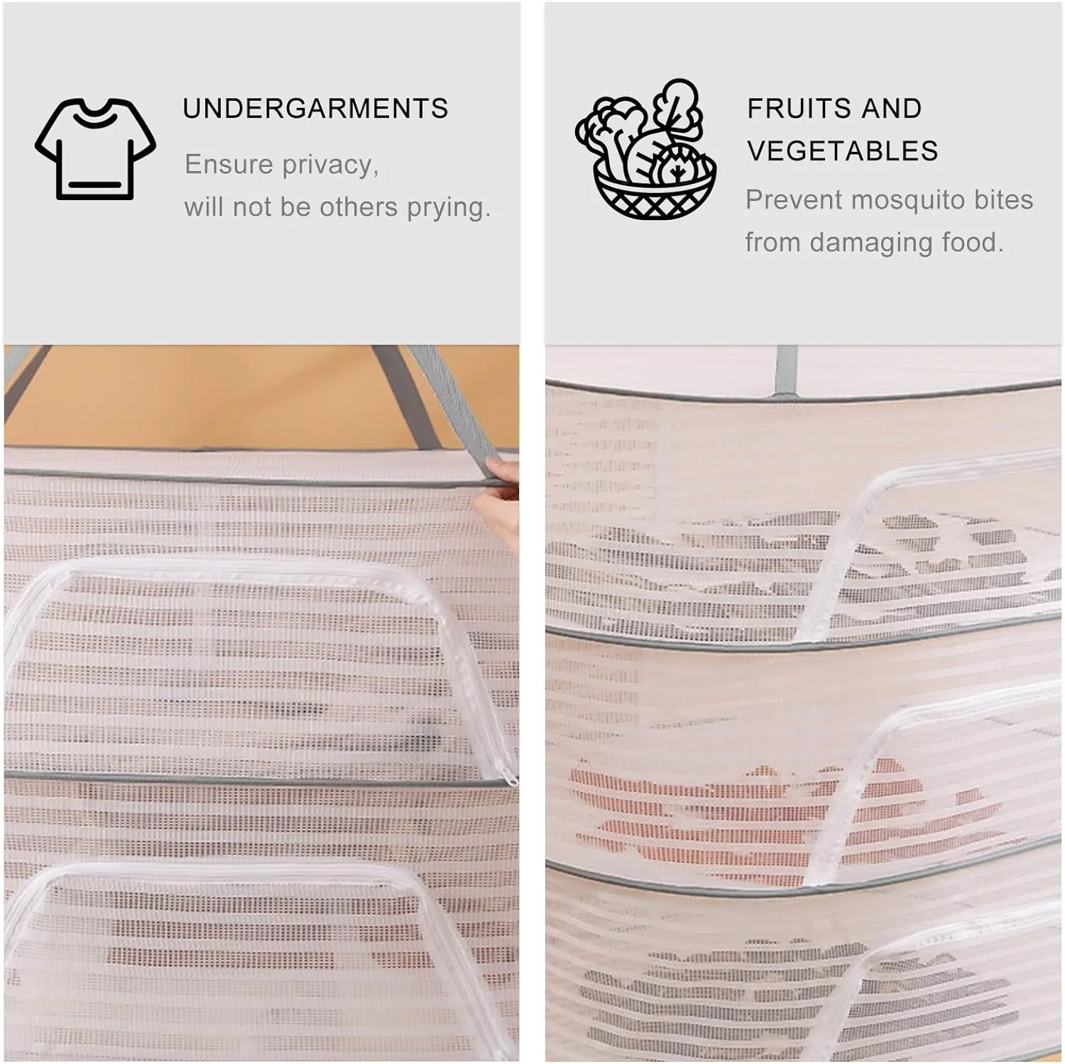 Herb Drying Rack 1 Layer Hanging Mesh Net for Plants Hanging Drying Fish Net Foldable Hanging Mesh Dryer for Buds, Fruits, Hydroponics Flowers, Vegetables, Fish or Clothes, Doll