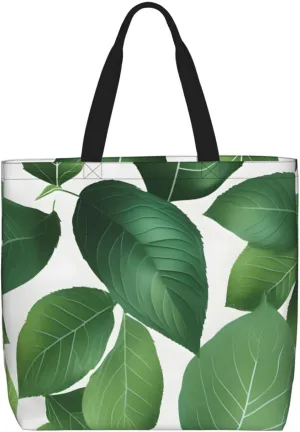 Herb Plant Leaf Print Casual Shoulder Bag Handbag Outdoors Holiday Weekender Travel Shopping