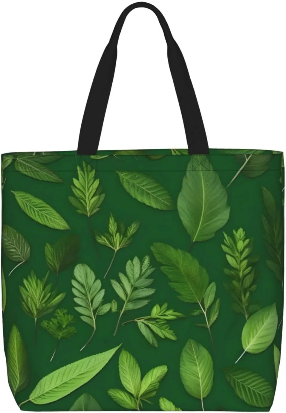 Herb Plant Leaves Print Casual Shoulder Bag Handbag Outdoors Holiday Weekender Travel Shopping