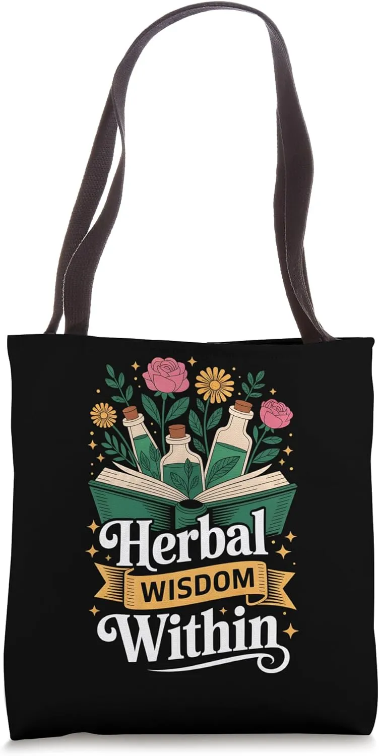 Herbal Wisdom Within Nature Book Healing Garden Herbalist Tote Bag